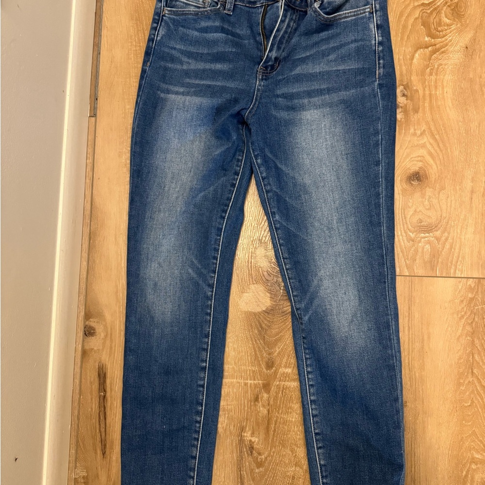 Blue Skinny Jeans with Natural Fade